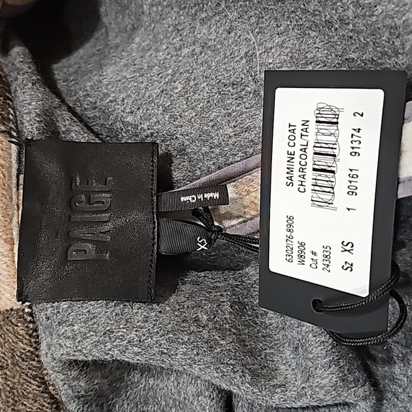 NWT PAIGE,Charcoal Tan Samine Button Coat Sz XS - Picture 10 of 11